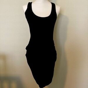 Black Stretch Ruched Side Dress, GUC